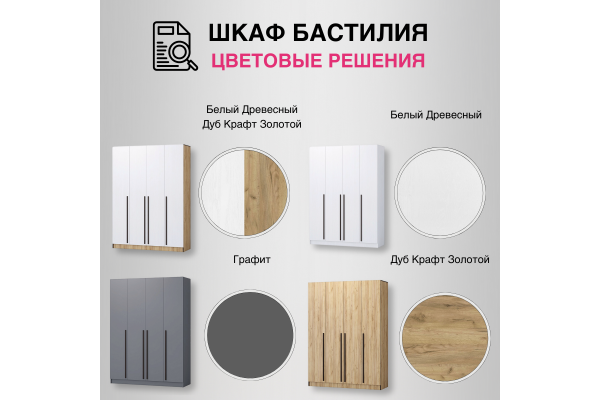 Вашакомната Шкаф четырехстворчатый Бастилия,160x52x220 см