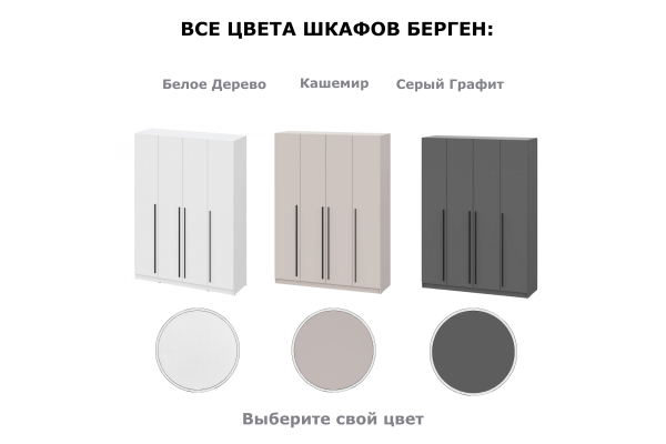 Шкаф четырехдверный "Берген" ШК-1600 с ящиками (Улучшенная фурнитура)