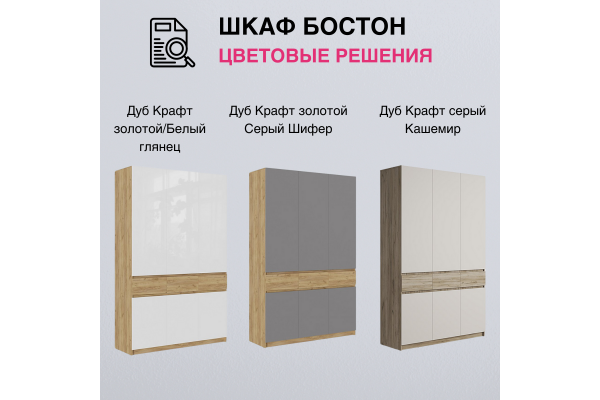 Шкаф трехдверный "БОСТОН" ШК-002 1,5 м 