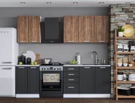 Дуб крафт табачный+ низ Графит