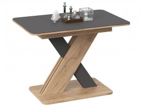 Стекло серое матовое / Дуб крафт золотой, Серый