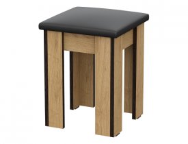 Дуб Золотой / Экокожа Черный